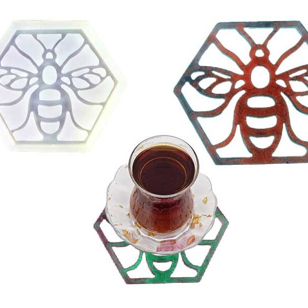 Arı Desen Bardak Altlığı Epoksi Kalıbı EPK-347