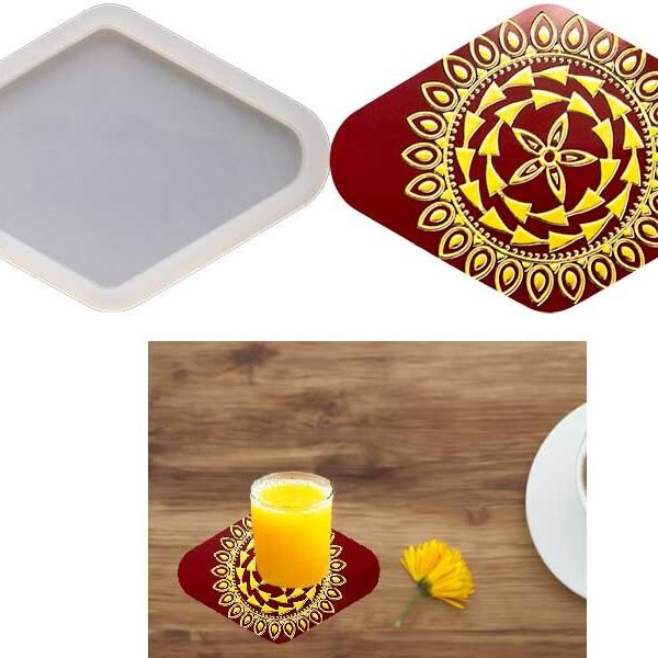 Baklava Dilim Bardak Altlığı Epoksi Kalıbı EPK-592