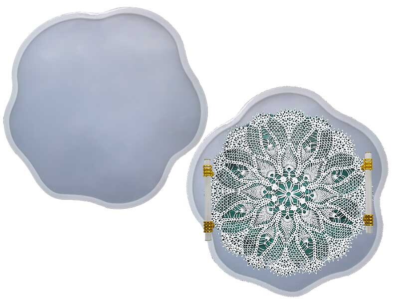 Dalgalı Küçük Boy Dantel Tepsi Epoksi Kalıbı EPK-569