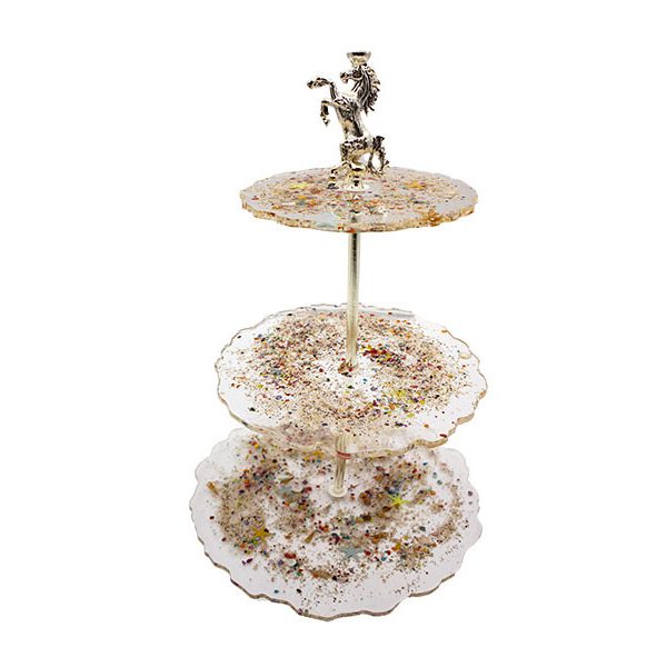 Epoksi Büyük At Kek Stant Demiri - Aparatı Gümüş Renk