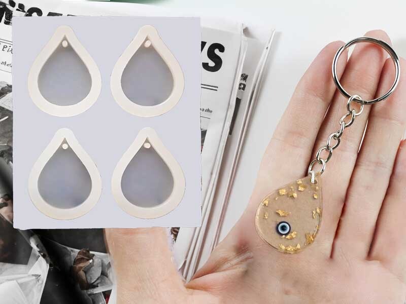 4'lü Damla Model Anahtarlık Epoksi Kalıbı EPK-579