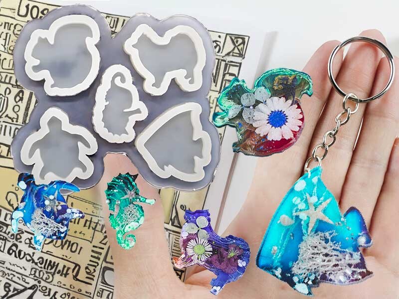 5'li Hayvan Figürlü Anahtarlık Epoksi Kalıbı EPK-588