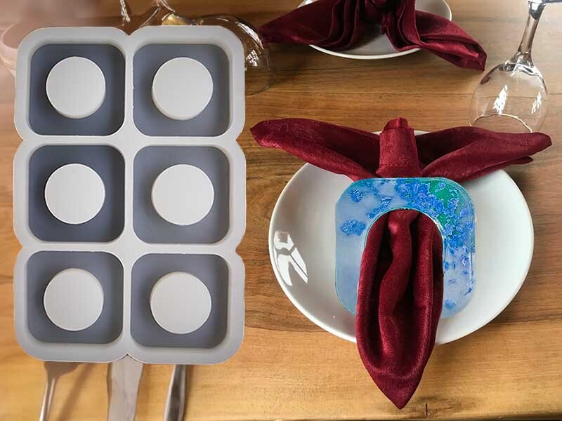 6'lı Kare Peçete Yüzüğü Epoksi Kalıbı EPK-605