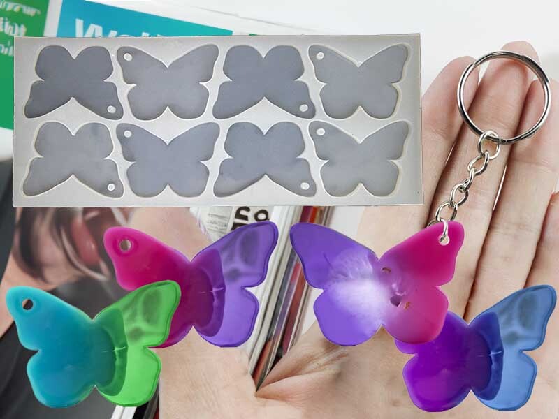 8'li Kelebek Anahtarlık Epoksi Kalıbı EPK-400