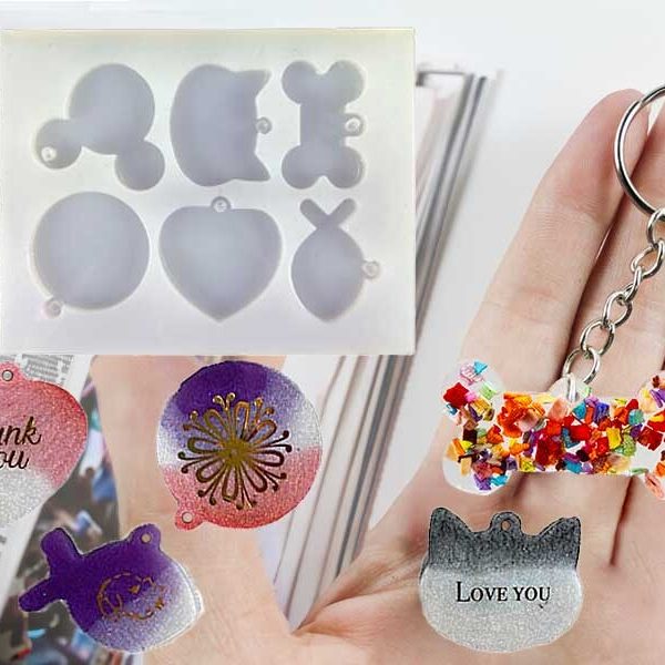 6'lı Farklı Model Anahtarlık Epoksi Kalıbı EPK-379