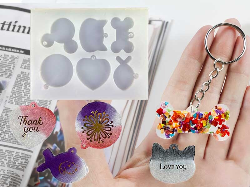 6'lı Farklı Model Anahtarlık Epoksi Kalıbı EPK-379