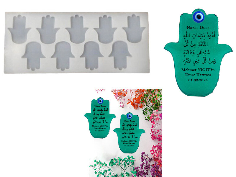 9'lu Fatmanın Eli Magnet Epoksi Kalıbı EPK-392