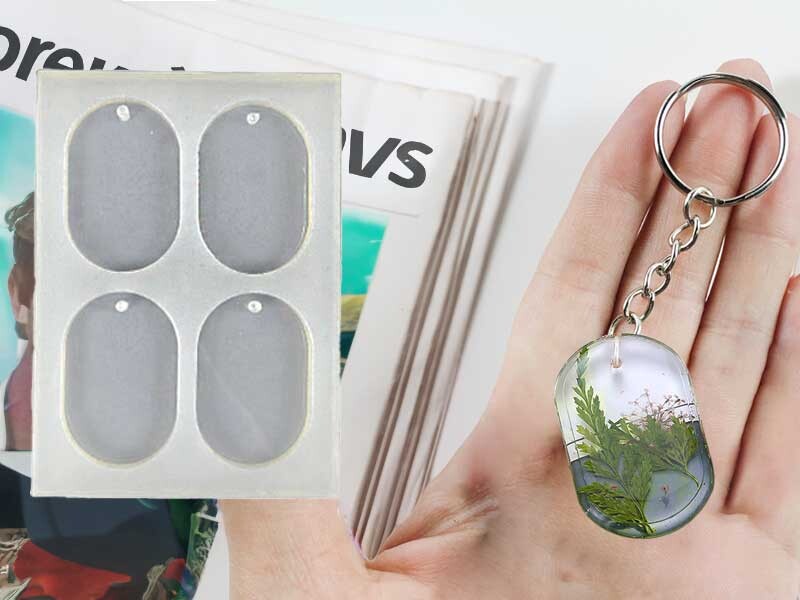 4'lü Oval Anahtarlık Epoksi Kalıbı EPK-333