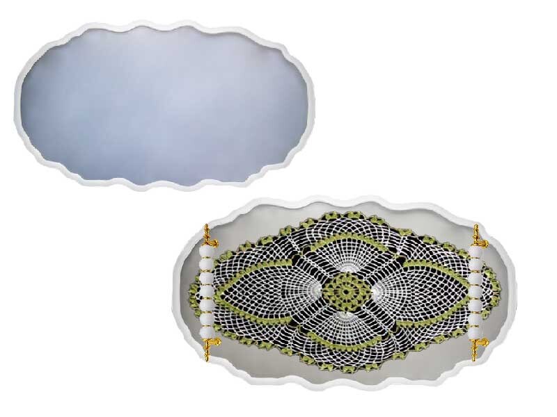 Oval Dalgalı Büyük Boy Tepsi Epoksi Kalıbı EPK-618