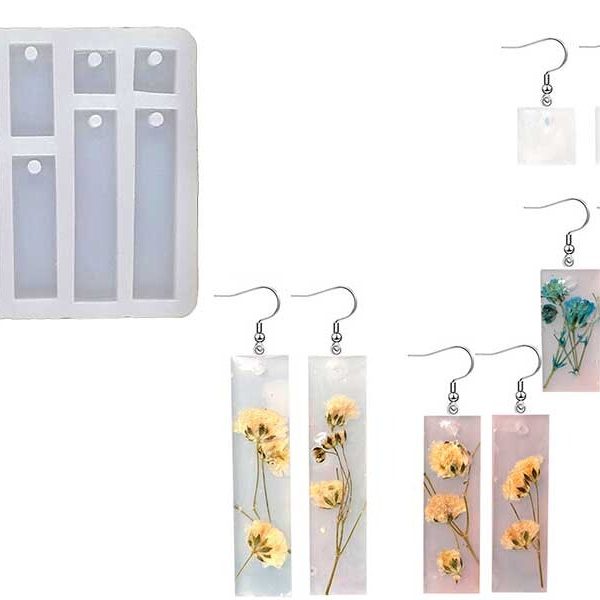 8'li Dikdörgen Küpe Epoksi Kalıbı EPK-415