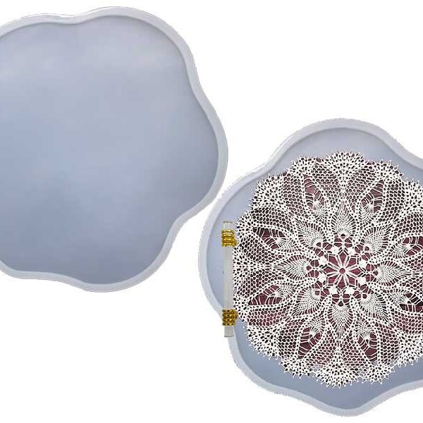 Epoksi Düzensiz Dantel Tepsi Silikon Kalıp EPK-515