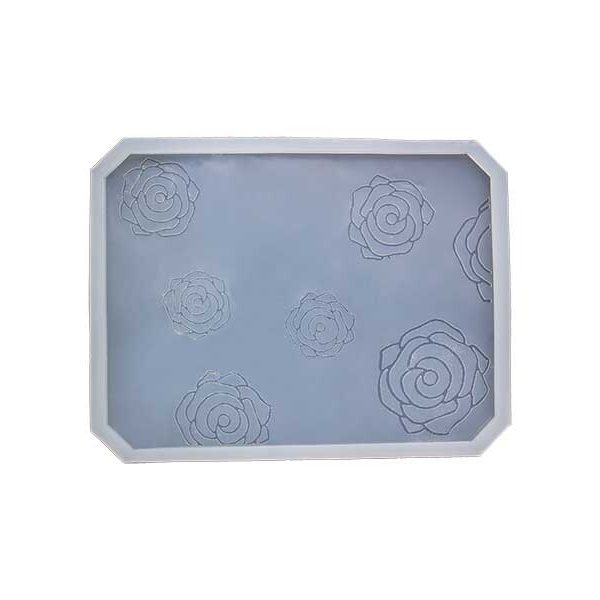 Dikdörtgen Gül Desen Sunumluk Epoksi Kalıbı EPK-561