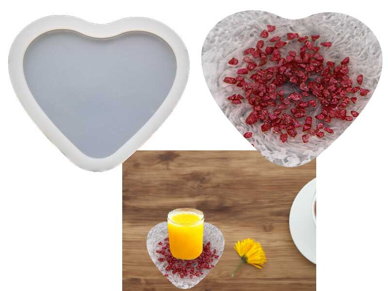Kalp Bardak Altlığı Epoksi Kalıbı EPK-597