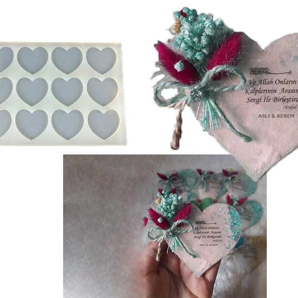 12'li Kalp Model Magnet Epoksi Kalıbı EPK-326