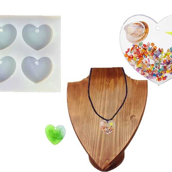 4'lü Kalp Anahtarlık Epoksi Kalıbı EPK-380