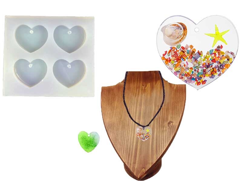 4'lü Kalp Anahtarlık Epoksi Kalıbı EPK-380