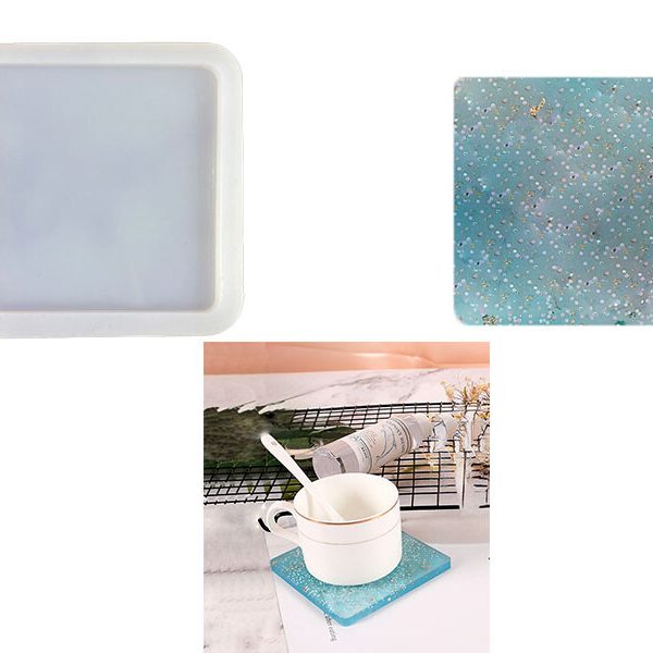 Kare Model Bardak Altlığı Epoksi Kalıbı EPK-352