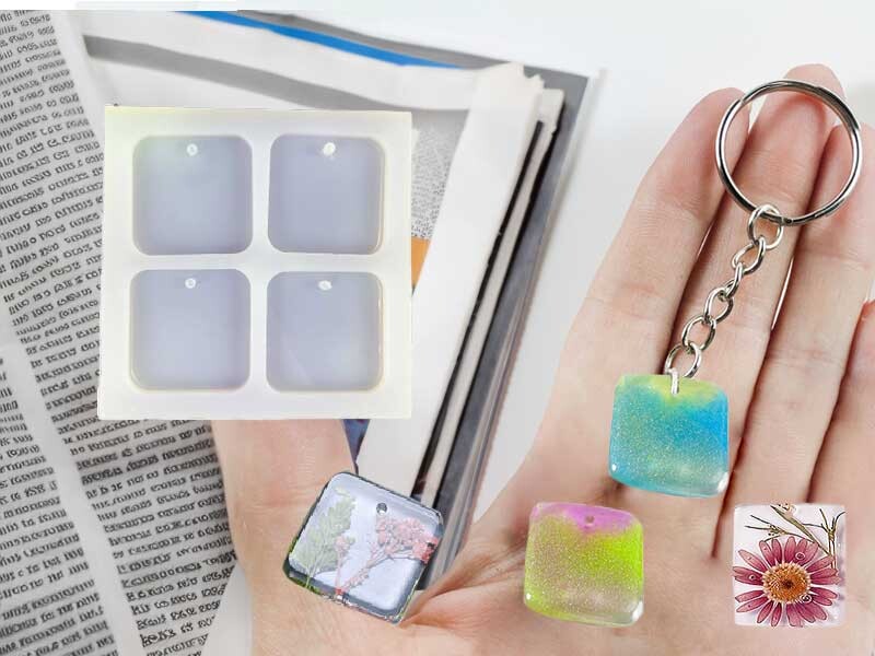 4'lü Kare Anahtarlık Epoksi Kalıbı EPK-378