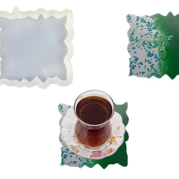 Kare Tırtıklı Bardak Altlığı Epoksi Kalıbı EPK-353