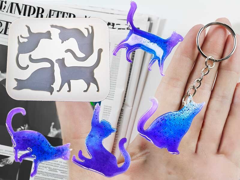 4'lü Kedi Magnet Epoksi Kalıbı EPK-526