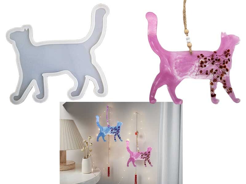 Kedi Model Duvar Süsü Epoksi Kalıbı EPK-513
