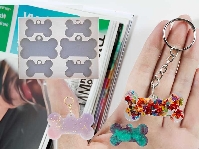 6'lı Köpek Kemik Anahtarlık Epoksi Kalıbı EPK-461