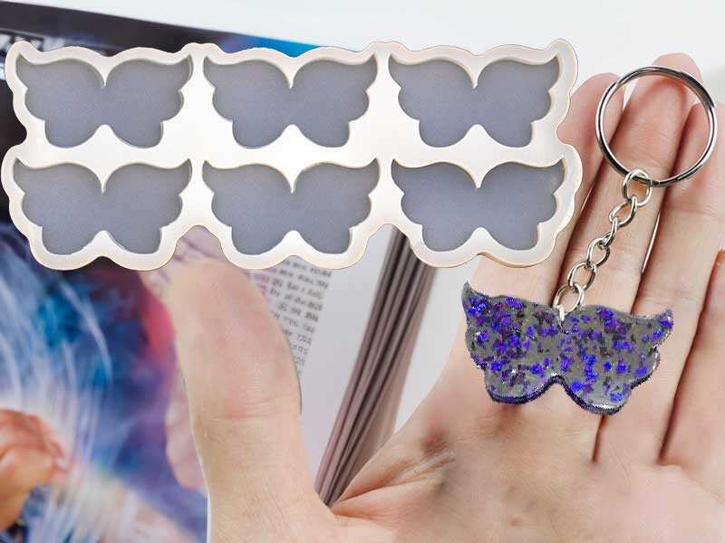 6'lı Melek Kanadı Anahtarlık Epoksi Kalıbı EPK-452