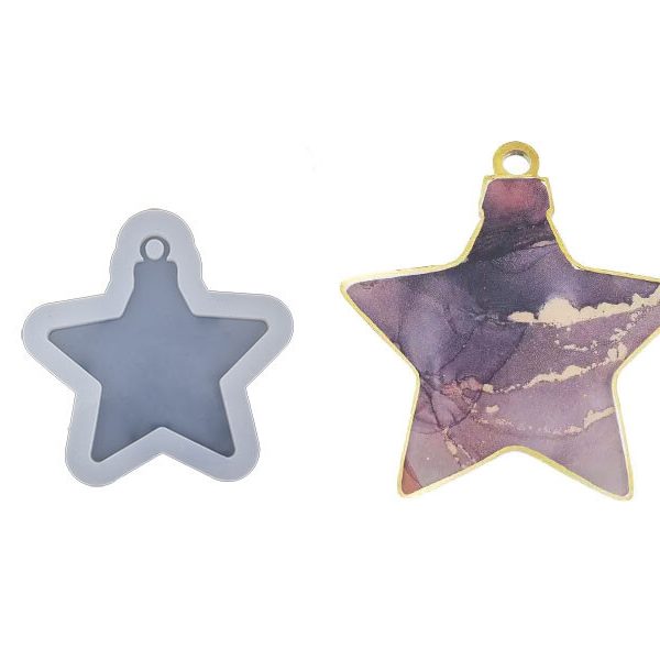 Epoksi Noel Ağacı Yıldız Süs Silikon Kalıbı EPK-542