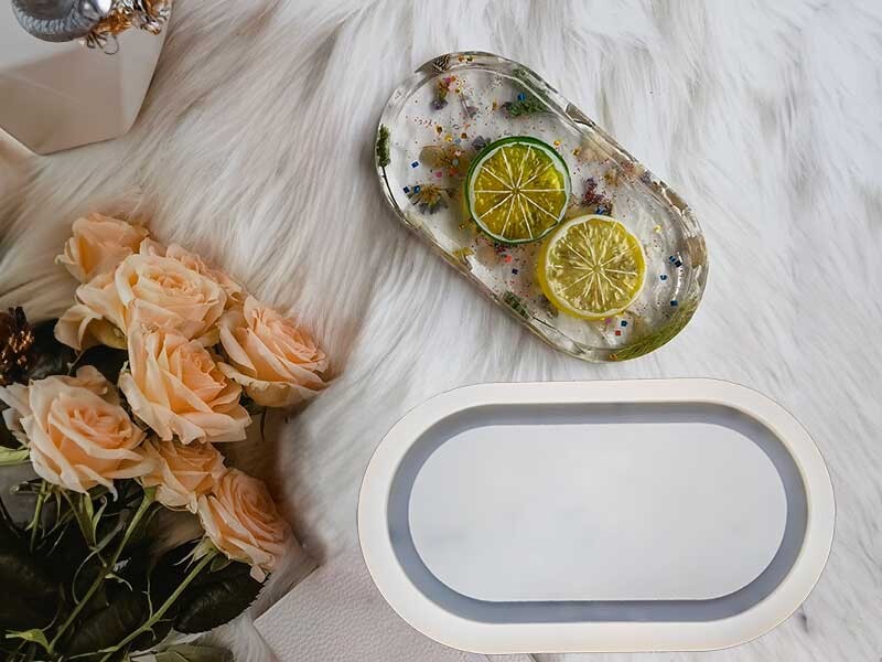 Küçük Boy Oval Terrazo Tabanlık Epoksi Kalıbı EPK-576