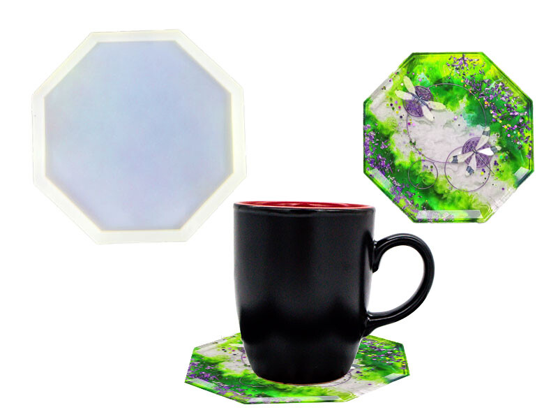 Sekizgen Bardak Altlığı Epoksi Kalıbı EPK-348