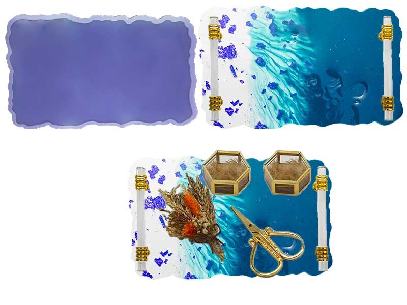 Tırtıklı Dikdörtgen Tepsi Epoksi Kalıbı EPK-439