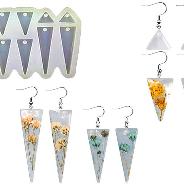 8'li Üçgen Küpe Epoksi Kalıbı EPK-410