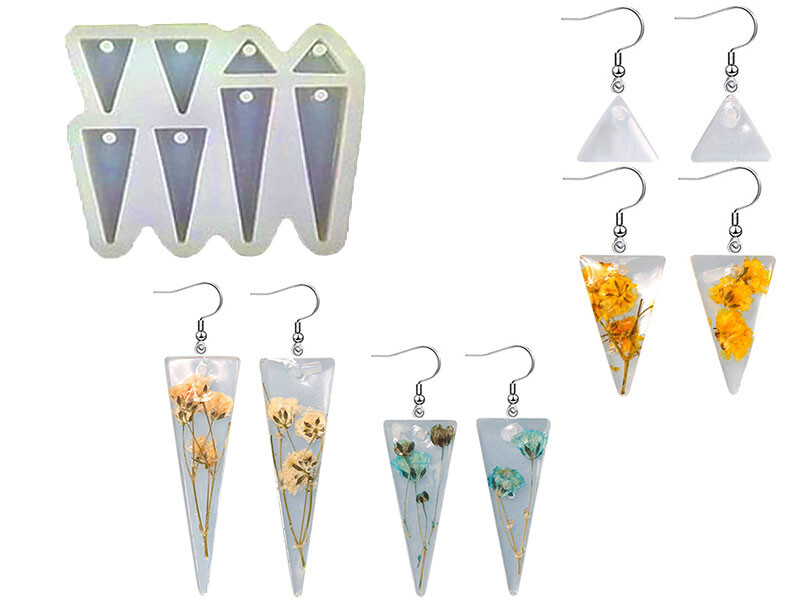 8'li Üçgen Küpe Epoksi Kalıbı EPK-410