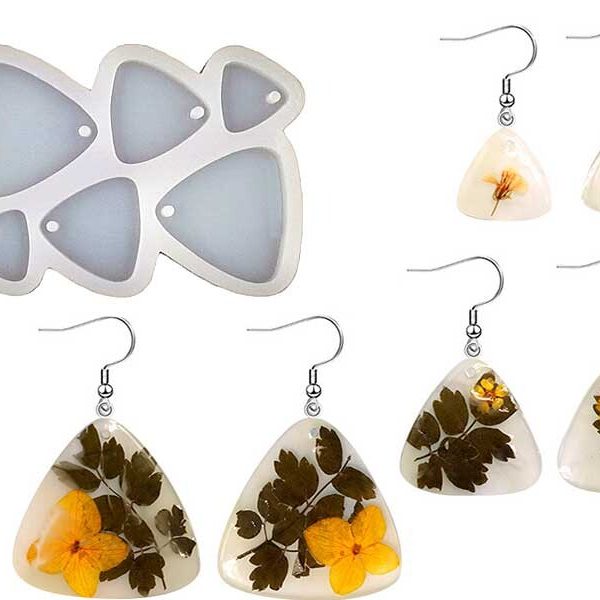 6'lı Üçgen Küpe Epoksi Kalıbı EPK-412