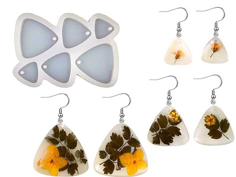 6'lı Üçgen Küpe Epoksi Kalıbı EPK-412