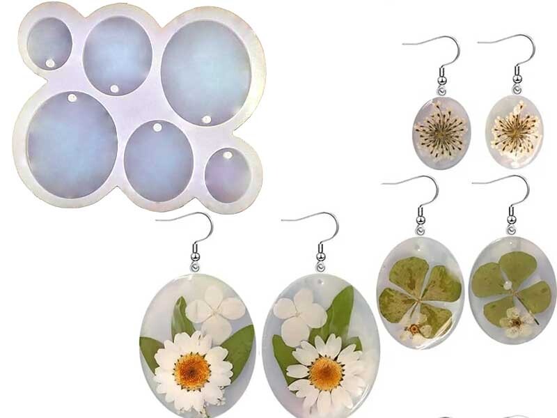 6'lı Yuvarlak Küpe Epoksi Kalıbı EPK-414