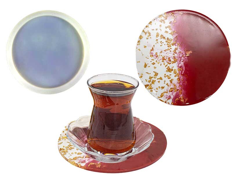 Yuvarlak Bardak Altlığı Epoksi Kalıbı EPK-349
