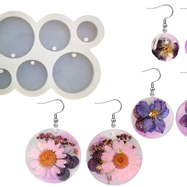 6'lı Yuvarlak Küpe Epoksi Kalıbı EPK-418