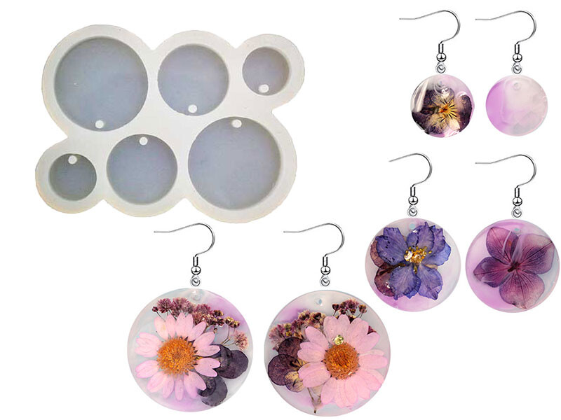 6'lı Yuvarlak Küpe Epoksi Kalıbı EPK-418