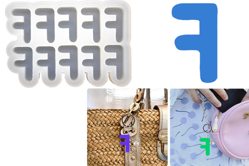 F Harfi 10'lu Bubble Alfabe Epoksi Kalıbı EPK-739