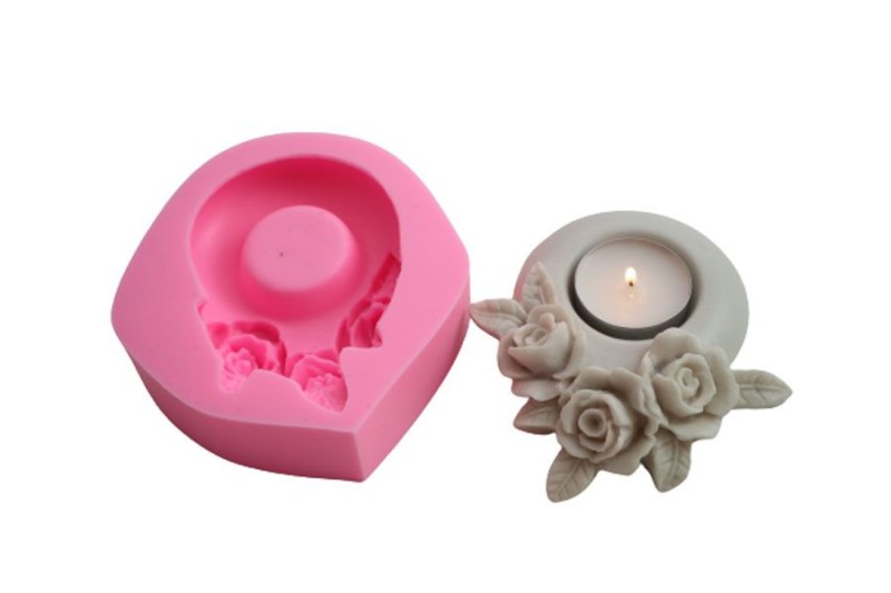 Güllü Mumluk Silikon Kalıbı MUM-01