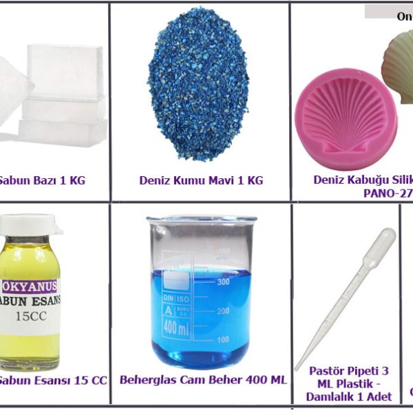 İstiridye Temalı Şeffaf Sabun Yapım Seti