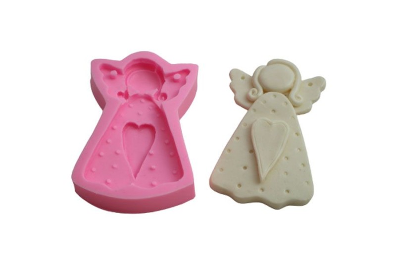 Kalp Detaylı Ayakta Duran Melek Silikon Kalıp ME-06