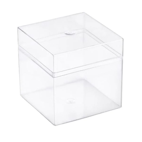 Kare Kapaklı Pleksi Mika Kutu 5x5x5 CM - 20 Adet