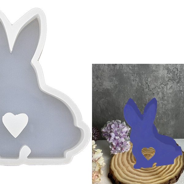 Karşıya Bakan Dik Kulak Tavşan Epoksi Kalıbı EPK-674