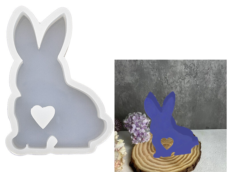 Karşıya Bakan Dik Kulak Tavşan Epoksi Kalıbı EPK-674