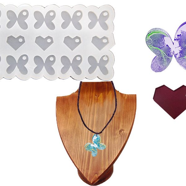 Kelebek ve Kalp Kolye Epoksi Kalıbı EPK-844