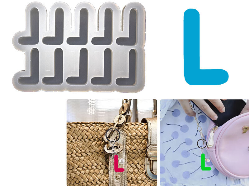 L Harfi 10'lu Bubble Alfabe Epoksi Kalıbı EPK-745