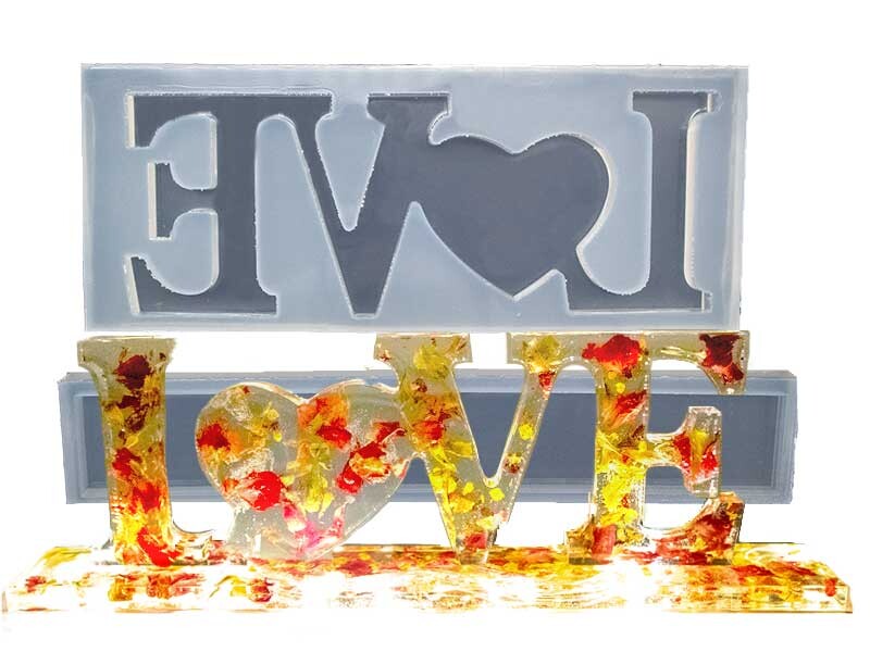 Love Işıklı Masa Süsü Epoksi Kalıbı EPK-800