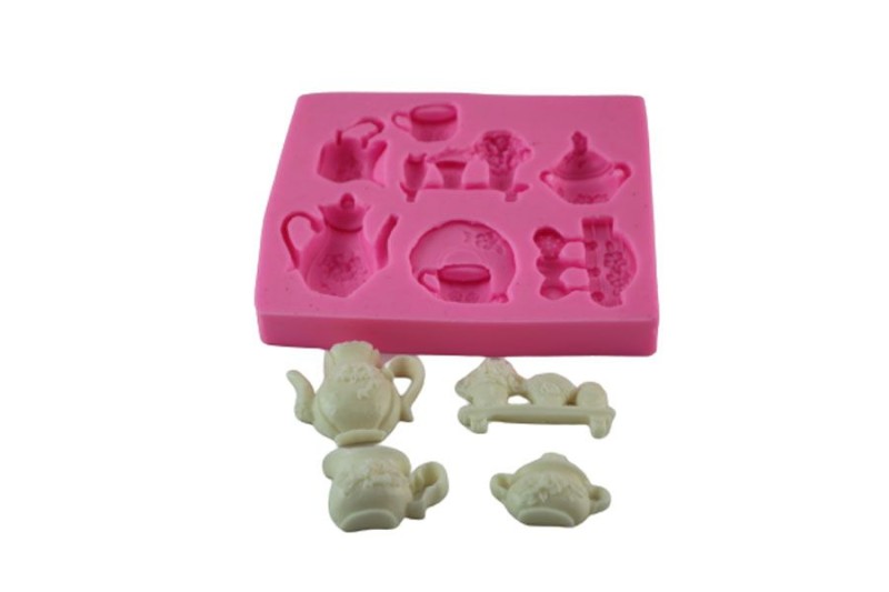 Mutfak Temalı Çaydanlık Fincan Silikon Kalıbı PANO-69